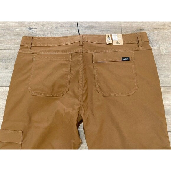Prana Zion Cargo Pants II Mens 40X32 Belted Brown Straight Outdoor Hiking NEW - Picture 9 of 10